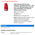 thumbnail image 2 of Right Passenger Side Tail Light Assembly - Compatible with 1997 - 2003 Ford F-150 (Styleside Models) (Fits All Super Duty Models) (Fits Light Duty Models Except Crew Cab) 1998 1999 2000 2001 2002, 2 of 2