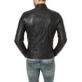 thumbnail image 3 of Men Pure Genuine Leather Jacket Lambskin Winter Vintage Motorcycle Biker Black A020, 3 of 4