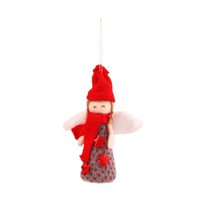 Fiudx Colgante de Ángel Navideño con Diseño de Muñeco de Nieve Anciano, Adorno para Árbol Festivo, Tela Multicolor, Ideal para Centros Comerciales, Hogar y Fiestas Navideñas. Tamaño: 20 X 9 X 6 Cm.