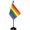Rainbow, variant on Bisexual Bi Pride Deluxe Desk Flag Set - 6 x 4 Inch Miniature Desktop Flag with 12" Solid Pole - Vivid Color and Fade Resistant - Black Base and Spear Top
