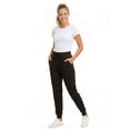 thumbnail image 2 of Couver Women's Cotton Stretch Active Jersey Jogger Pants with Pockets, Black, Large, 3-Pack, 2 of 6