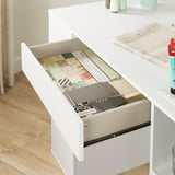 South Shore Cream White Counter-Height Craft Table with Storage ...