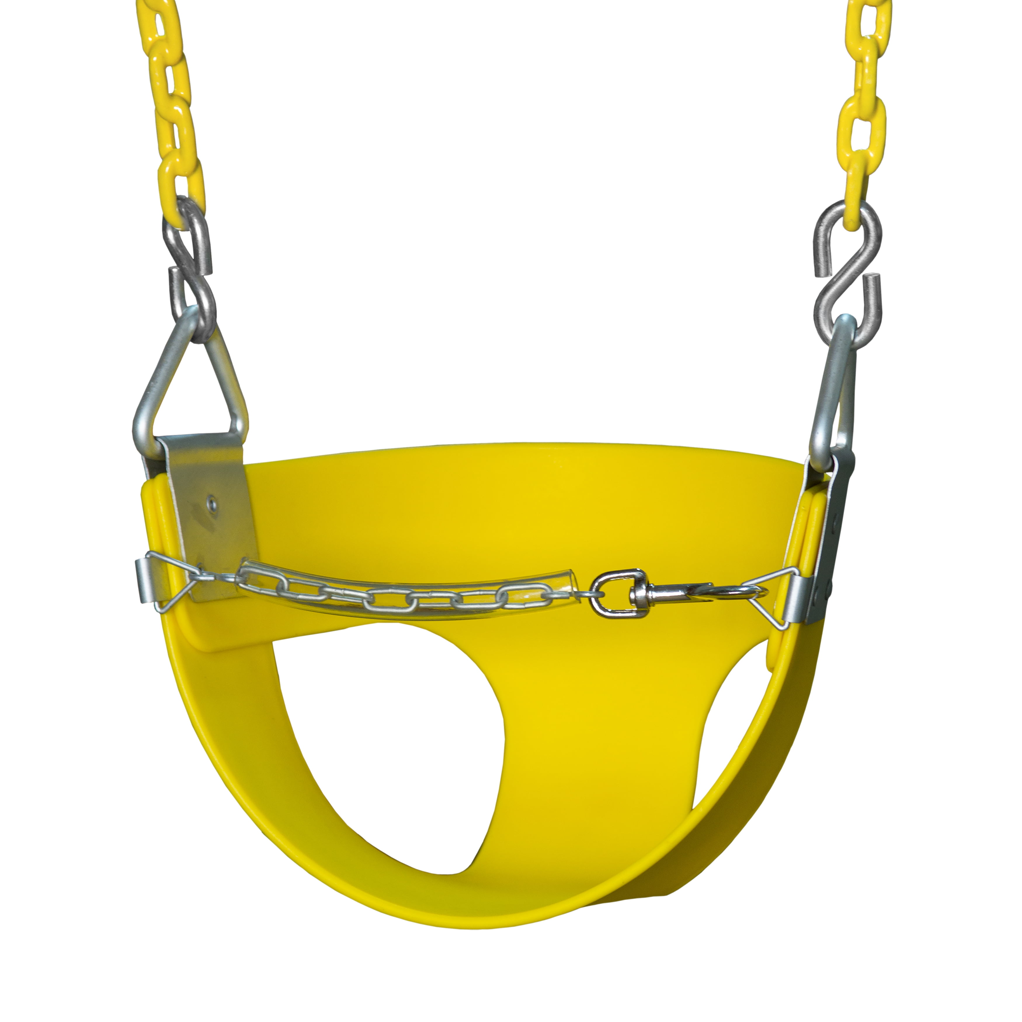 Gorilla Playsets Half Bucket Toddler Swing Yellow with Yellow Chains