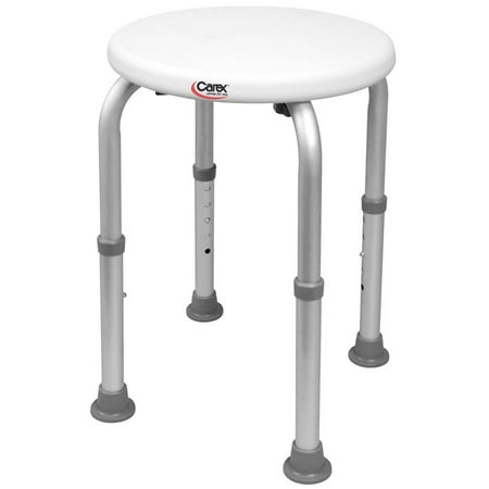 Carex Compact Round Shower Stool For Bathtub And Small Shouwers