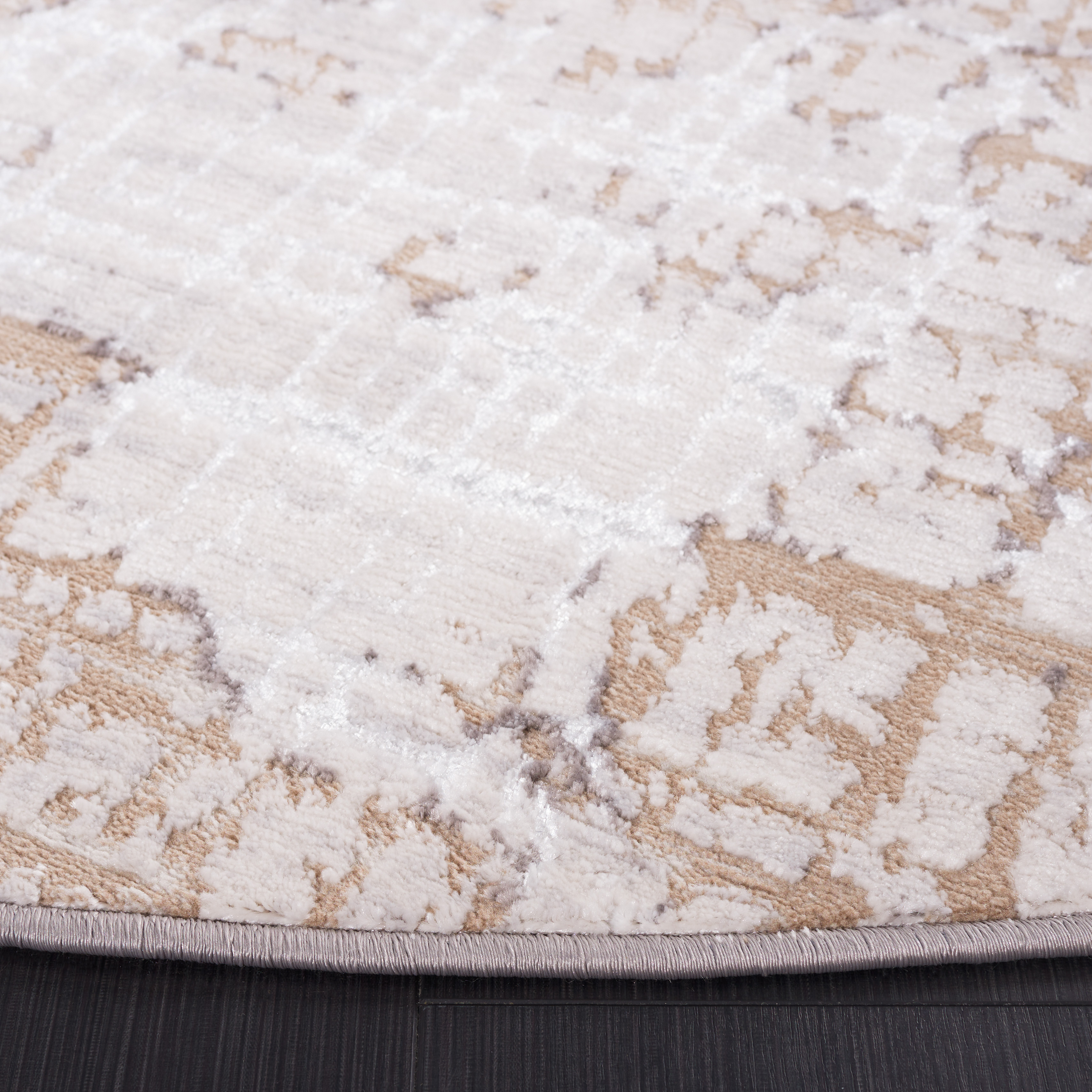 SAFAVIEH Amelia Gorden Abstract Area Rug, Gray/Beige, 6'7" x 6'7" Round