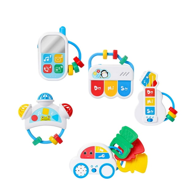 juguetes sonajeros,Juego de juguetes de sonajeros para bebés Juguete sensorial infantil,Sonajero musical para biberón recién nacido,Bebés Agarran Coctelera Música Aprendizaje