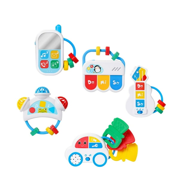 juguetes sonajeros,Juego de juguetes de sonajeros para bebés Juguete sensorial infantil,Sonajero musical para biberón recién nacido,Bebés Agarran Coctelera Música Aprendizaje