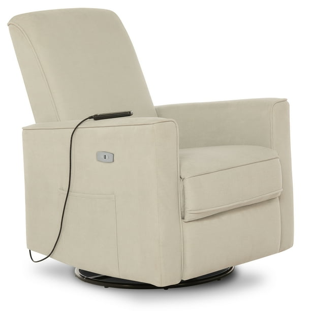 Evolur Charcoal Harlow Deluxe Glider With Back Massager, Recliner, Rocker 612MCHCL The Home