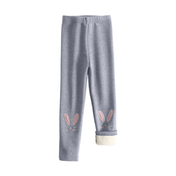 Leggings Para Niños Medias Para Bebés Otoño Invierno Pantalones Para Niñas Pantalones Elásticos Impreso Cepillado Cálido Leggings Casuales Gris Odeerbi LM103-10919