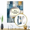 thumbnail image 3 of Designart "Cubism Shapes In Cerulean" Abstract Shapes Mirror Wall Decor - Modern Blue Abstract Mirror Wall Art For Entryway - 32" x 24" Inch, 3 of 5