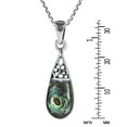 thumbnail image 5 of Filigree Swirl Teardrop Abalone Shell Inlay .925 Sterling Silver Pendant Necklace, 5 of 6