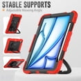 thumbnail image 5 of Dteck Kids Full Body Protection Case for iPad Air 11 inch 2025/2024,Heavy Duty Silicone Case 360 Degree Rotating Handle Stand Cover with Screen Protector for iPad Air 11-in. M3/M2, Black+Red, 5 of 7