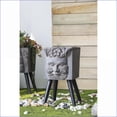 thumbnail image 3 of Planter | Greek God Statue Planter with Black Legs, Stone Finish, 11x13x22 Inch, for Indoor Entryway Outdoor Patio | Magnesium Oxide | Shape:Rectangle, 3 of 12
