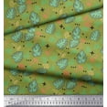 thumbnail image 2 of Soimoi Silk Fabric Geometric Sign,Clover & Monstera Leaves Printed Fabric 1 Yard 42 Inch Wide, 2 of 3