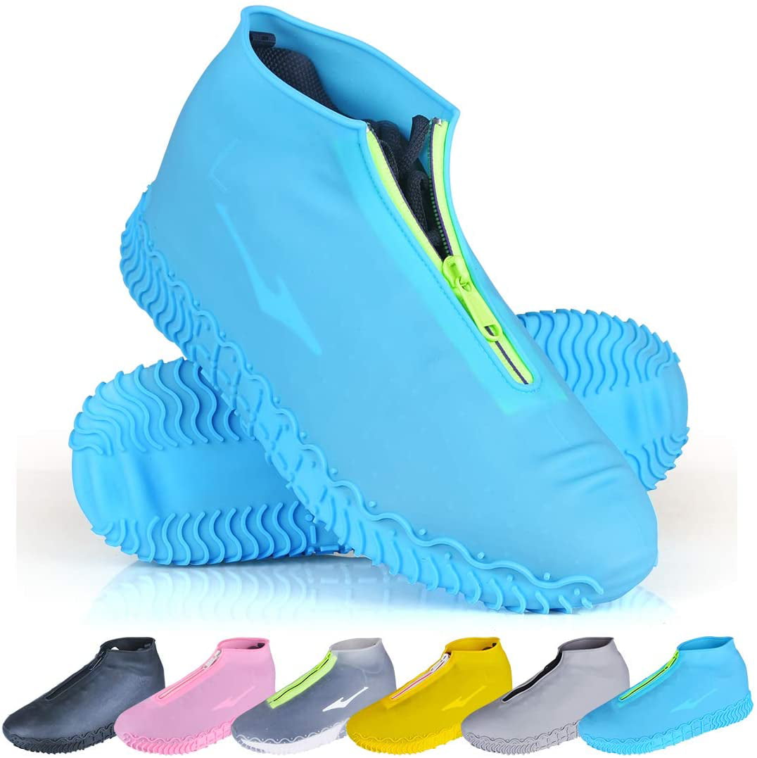 Waterproof Silicone Shoe Covers Reusable Foldable Anti-Slip Rain Shoe Covers Cycling Outdoor Shoe Covers for Men and Women 