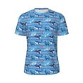 thumbnail image 5 of Wukai Blue Fish Print Men's Short-Sleeved Mesh T-Shirt,Quick-Dry Short Sleeve Workout T-Shirt-3X-Large, 5 of 8