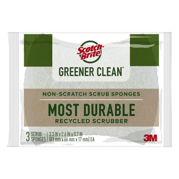 Pack of 2 Scotch-Brite Greener Clean Non-Scratch Scrub Sponges, 3 pk (Package May Vary)