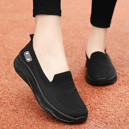 

Daznico Walking Sneakers for Women Women Casual Shoes Solid Color Simple Thick Sole Non Mesh Breathable and Comfortable Versatile Shoes for All Seasons Sneakers for Women(Color:Black Size:US 7.5)