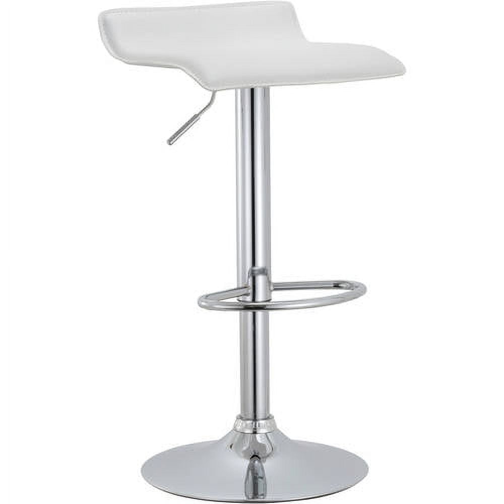 Armless Swivel Adjustable Bar Stool with Footrest White, Set of 2