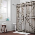thumbnail image 6 of Countryside Idyllic Shower Curtain for Bathroom Decor, White Barn Door Farmhouse Art Waterproof Fabric Shower Curtain, 72"x78" Set with 12 Hooks, 6 of 9