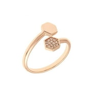Sole Du Soleil SDS10830R9 Daffodil Collection Womens 18k Rose Gold Plated Geometric Bypass Fashion Ring - Size 9