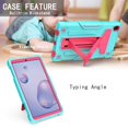 thumbnail image 3 of Dteck Shockproof Case For Samsung Galaxy Tab A 8.4 inch 2020 Model SM-T307, Heavy Duty Rugged Hybrid Case High Impact Full Body Kickstand Protective Cover (no built-in screen protector), Mint + Rose, 3 of 4