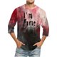 thumbnail image 1 of Camisas de Manga Larga para Hombres Imprimir Blusa de Manga Corta de Cuello Redondo, Camisas de Lino para Hombres, 1 of 4