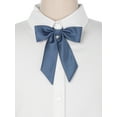thumbnail image 4 of INSPIRE CHIC Women's Bow Tie Solid Color Western Ribbon Pre-Tied Bowtie Royal Blue, 4 of 6