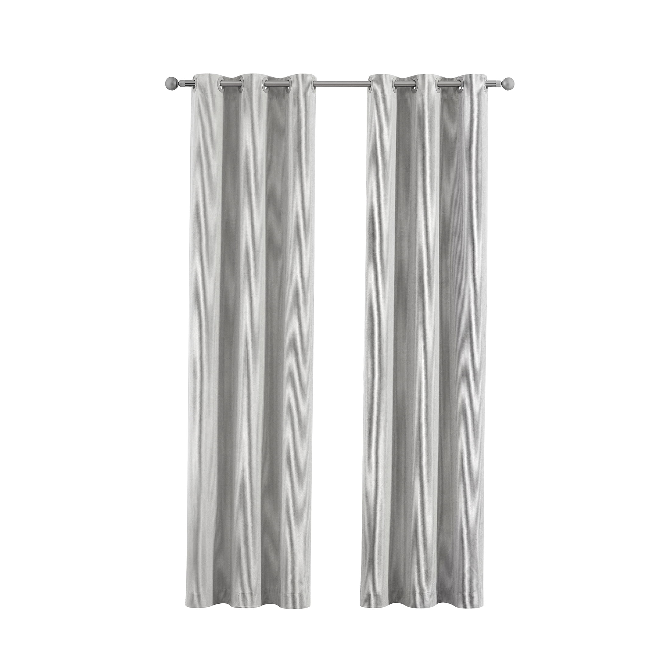 Your Zone Kids' Corduroy Blackout Curtain Panel, 1 Panel, Soft Silver, 38" W x 84" L