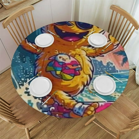

Sheronv Surfing Penguin Round Table Cover Stain Resistant Washable Indoor Outdoor Tablecloth Kitchen Dining Wedding Parties 100% Polyester Fiber Full Width Single-Sided Printing Outdoor Fitted 31 -35