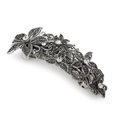thumbnail image 1 of Clip de borde retro (plateado), clip horizontal floral para mujer, lindo clip para el cabello tridimensional en diagonal, 1 of 5