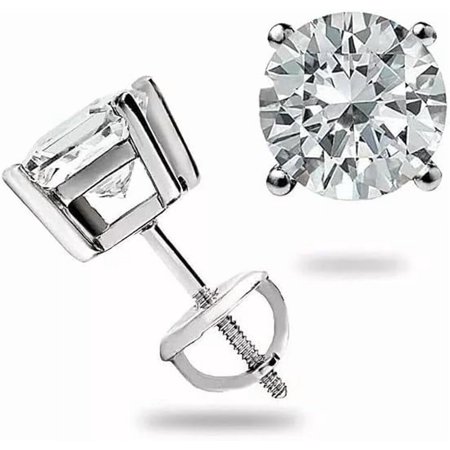 1 Ct Round Natural Diamond 925 Sterling Silver Stud Earring For Men And Women