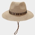 thumbnail image 6 of Fgnfyis Cowboy Hats for Women Summer Cowboy Style Seaside Casual Holiday Sun Hat Panama Style Shade Bowler Hat Khaki, 6 of 8