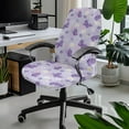 thumbnail image 2 of FKELYI Office Chair Covers Stretch Computer Chair Slipcovers for Armchair Gaming Chair, Purple Butterfly Daisy Floral Print Swivel Chair Protector Home Decor, Large, 2 of 6