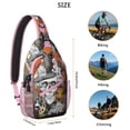 thumbnail image 5 of Sling Backpack,Spooky Halloween Scene Pattern Sling Bag with Water Bottle Holder,Waterproof Sling Bag for Men/Women with Headphone Jack for Hiking,Travel, 5 of 6