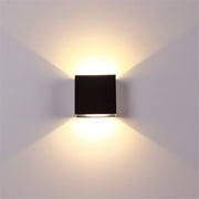 Adjustable 6W LED Wall Lamp AC85-265V COB Waterproof Aluminum Cube Outdoor Porch Wall Light warm light White shell