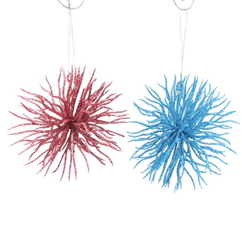 Holiday Time 4pk Starburst Ornament Assortment, Opp Ornament, 0.097kg Each
