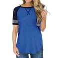 thumbnail image 2 of IROINNID Women's Casual Color Matching Loose Round Neck Short Sleeve Women Tops, 2 of 8