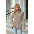 thumbnail image 2 of XCHQRTI Splicing Color Women Blouse Shirt Fall Tops Trendy Shirt Long Sleeve Casual Work Tops with Splicing Design, 2 of 5