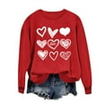 thumbnail image 2 of Meichang Chandails en Molleton pour Femmes Tendance Saint-Valentin Chandail en Molleton Imprimé Cœur Mignon Chandails en Molleton Manches Longues Col Rond Chandail Ample Décontracté Vacances Chandails en Molleton, 2 of 4