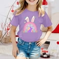 thumbnail image 2 of Girls Easter Shirt Size 8 Rabbit Tops Egg Short Sleeve T Shirt Top Crew Neck Holidays Tops Funny T-Shirts To Big Kid Purple,8-9 Years, 2 of 4
