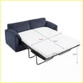 thumbnail image 6 of 79.13-Inch Modern Corduroy Sleeper Sofa Bed | Blue | Cushion Back | Living Room Pull Out Futon Couch, 6 of 15