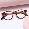 thumbnail image 5 of Retro Round Blue Light Blocking Reading Glasses 3.50,HD Trendy Classic Tortoiseshell Presbyopic Glasses, Spring Hinge Readers +3.50 for Women and Men, 5 of 6