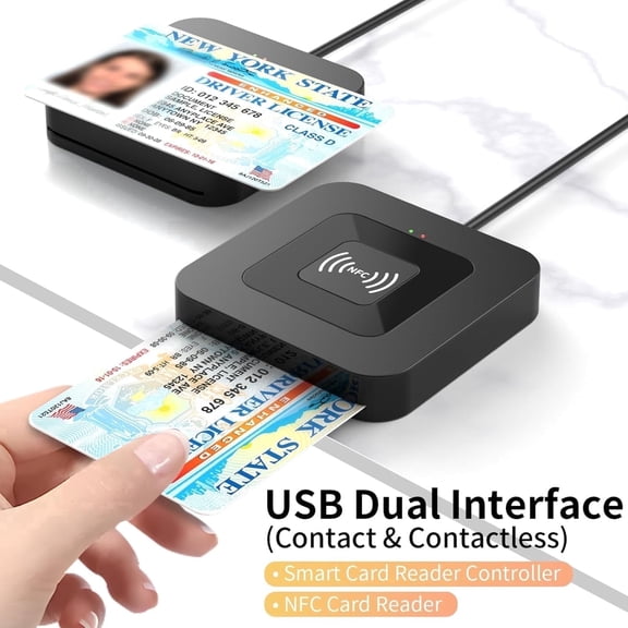 Dual Mode Smart Card Reader, USB Contact   NFC for IC Cards, Bank & Tax Use