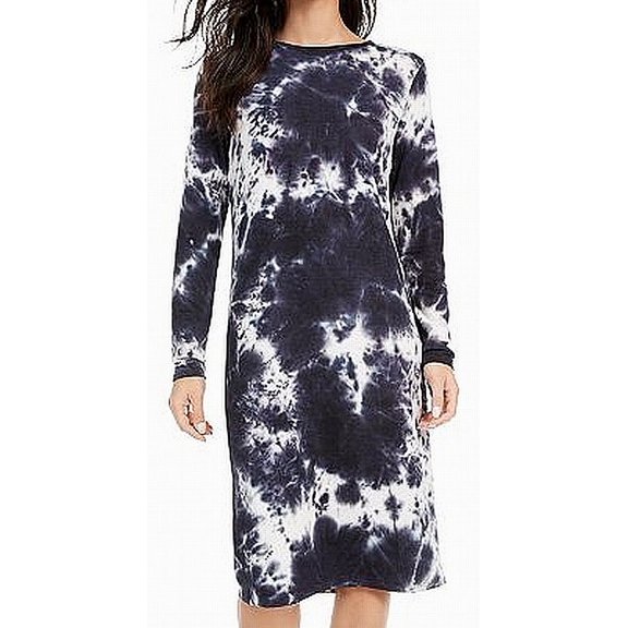 Womens Dress Navy Shift Tie Dye Print Jersey XL