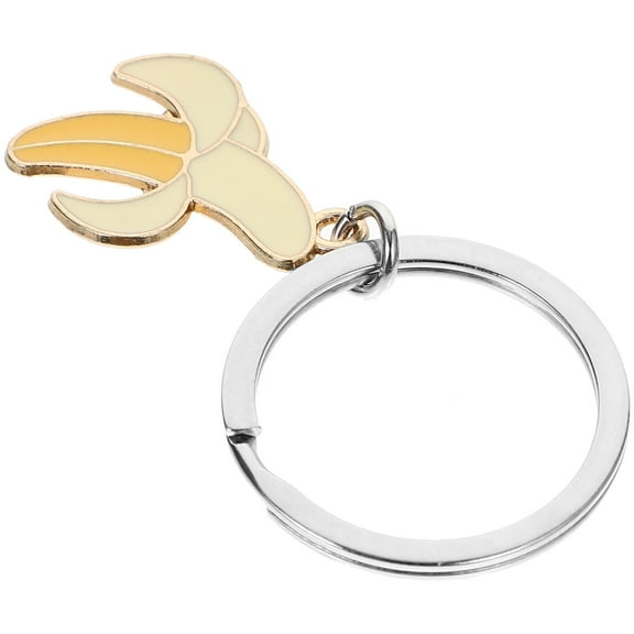 Topbathy Charm Keychain Banana Key Chain Alloy 1Set Simple Design Pendant Travel