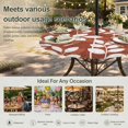 thumbnail image 6 of Round Outdoor Tablecloth with Umbrella Hole and Zipper, Burnt Orange Leaves Tablecloth with Elastic Waterproof, Farmhouse Botanical Branch Vintage Modern Patio Table Covers for 55" - 60" Pool Tables, 6 of 9