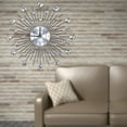 thumbnail image 5 of OTVIAP Metallic Silver Flower-Shaped Wall Clock Living Room Office, 5 of 7
