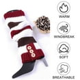 thumbnail image 5 of Women's Girls Leg Warmers, Color Striped Ribbed Knit Socks with Button Decor Party Accessories for Running Sports, 5 of 5