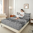 thumbnail image 4 of Homewish Cheetah Print 4pcs Bed Sheets for Female Men Adults,Bling Grey Glitter King Sheets,Abstract Gradient Super Cozy Sheet Set,Lightweight Room Decor, 4 of 7